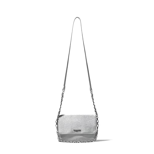 Baggallini Flap Crossbody w/Chain Silver Shimmer One Size