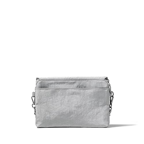 Baggallini Flap Crossbody w/Chain Silver Shimmer One Size