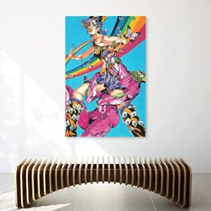 KGARB Jjba Poster JoJos Bizarre Adventure Poster Jolyne Cujoh Canvas Wall Art Print Picture for Office Room Decor Gift 16" x 24" Unframed