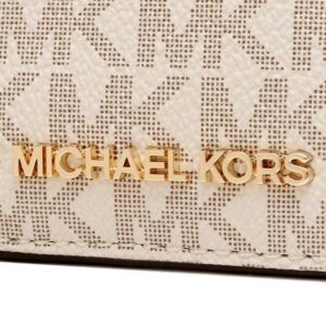 Michael Kors Jet Set Travel Top Zip Card Case Wallet Coin Pouch Powder Blush Multi Brown