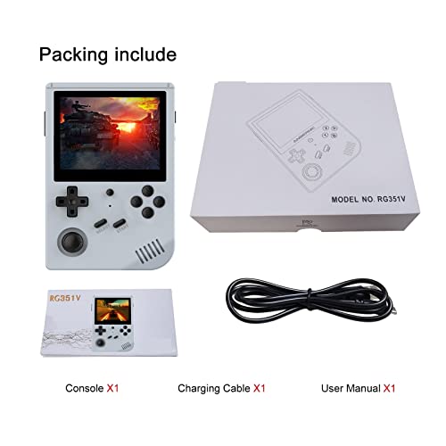 Retro Gaming Built-in 16G RK3326 Open Source 3.5-inch 640 * 480 Handheld Game Console Emulator (Color : Wood Grain 80G Bag)