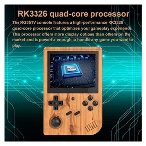 Retro Gaming Built-in 16G RK3326 Open Source 3.5-inch 640 * 480 Handheld Game Console Emulator (Color : Wood Grain 80G Bag)