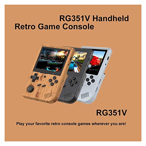 Retro Gaming Built-in 16G RK3326 Open Source 3.5-inch 640 * 480 Handheld Game Console Emulator (Color : Wood Grain 80G Bag)