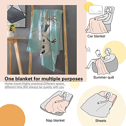 Cartoon Blanket Snowflake Bedding Soft Plush Throw Lightweight Blanket for Man Woman 60X50 inch