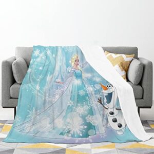 Cartoon Blanket Snowflake Bedding Soft Plush Throw Lightweight Blanket for Man Woman 60X50 inch