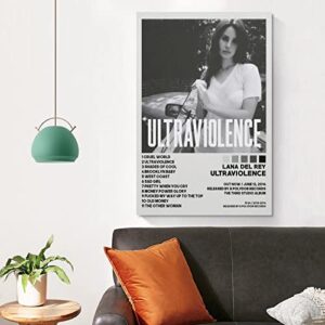 LUOWEI Lana Del Rey Posters Ultraviolence Poster Album Cover Poster for Room Aesthetic Canvas Art Poster and Wall Art Picture Print Modern Family Bedroom Decor Posters 12x18inch(30x45cm)