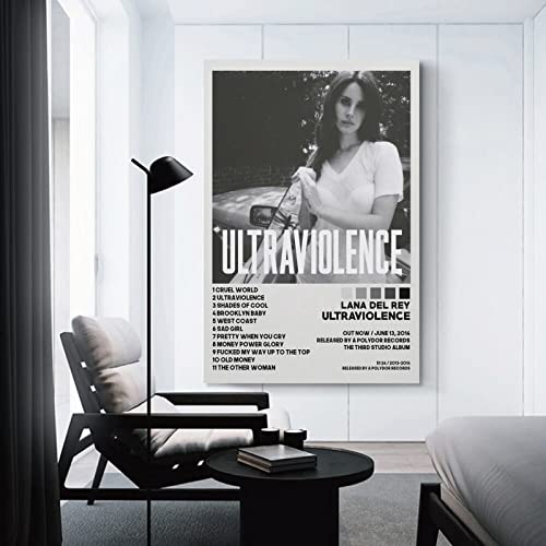 LUOWEI Lana Del Rey Posters Ultraviolence Poster Album Cover Poster for Room Aesthetic Canvas Art Poster and Wall Art Picture Print Modern Family Bedroom Decor Posters 12x18inch(30x45cm)