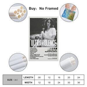 LUOWEI Lana Del Rey Posters Ultraviolence Poster Album Cover Poster for Room Aesthetic Canvas Art Poster and Wall Art Picture Print Modern Family Bedroom Decor Posters 12x18inch(30x45cm)