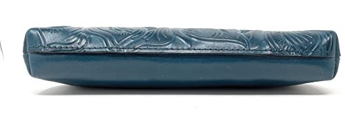 Patricia Nash Tooled Leather Potenaz Frame Clutch, Blue Coral