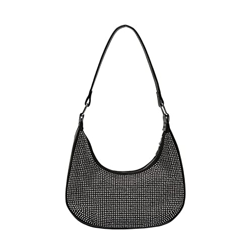 Rysmoclr Rhinestone Hobo Bag for Women Crystal Rhinestone Clutch Purses Bling Evening Bag Women's Shoulder Handbags Crossbody Bag