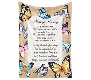 innobeta butterfly gifts for women, girls – inspirational butterfly themed gifts for adult – butterfly blanket for birthday, christmas – butterfly blessings – flannel plush blanket – 50″x 65″