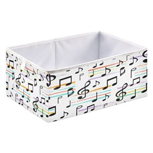 Kigai Music Notes Cube Storage Bins - 11x11x11 In Large Foldable Storage Basket Fabric Storage Baskes Organizer for Toys, Books, Shelves, Closet, Home Decor