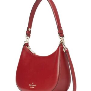 Kate Spade New York Kate Spade Staci Glimmer Polka Dot Half Moon Small Shoulder Bag Crossbody Black (Red Currant)