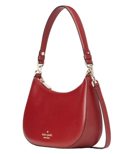 Kate Spade New York Kate Spade Staci Glimmer Polka Dot Half Moon Small Shoulder Bag Crossbody Black (Red Currant)