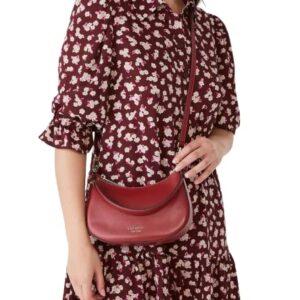 Kate Spade New York Kate Spade Staci Glimmer Polka Dot Half Moon Small Shoulder Bag Crossbody Black (Red Currant)