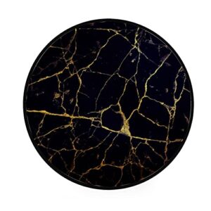 bvogos 36 inch large round rugs black and gold marble ultra soft kids floor playing mat for bedroom living room baby room, non-skid lightweight foam area rugs home decor