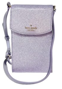 kate spade tinsel glitter fabric north south phone crossbody lilac frost purple