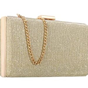 Rucavono Gold Clutch,Women's Evening Handbags Gold Evening Crossbody Shoulder Bag Gold Clutch Purses For Women Evening For Wedding Party Bridal Prom