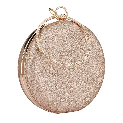 Gets Women Top Handle Handbags Tote Bag Clutch Purse for Women With Rhinestone Circular Ring