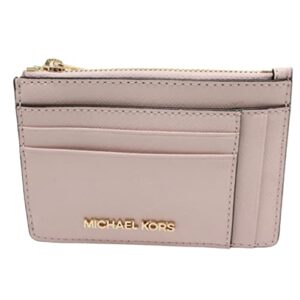 michael kors jet set small double side card case wallet powder blush pink