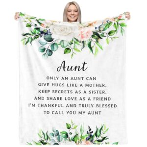 aunt gifts from niece nephew, best aunt ever gifts for aunts from niece aunt flannel blanket for auntie birthday gifts from niece christmas for aunt soft throw blanket 60″*50″