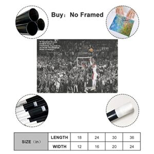 LOTHYE Damian Lillard Poster For Walls Canvas Basketball Wall Art Canvas Print Quote Posters For Boys Bedroom unframe-style 12x18inch(30x45cm)