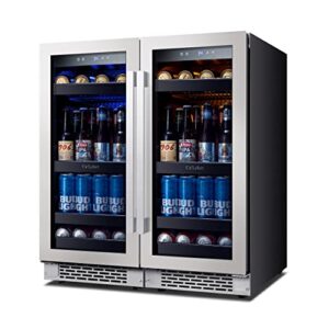 ca’lefort beverage refrigerator,15″ beverage fridge and 15″ beverage cooler side-by-side for chilled beer soda or wine, built-in for kitchen office, holds 200 cans