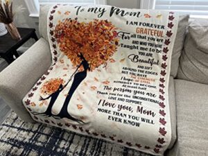 mom birthday presents, loving gifts for mom, unique mom gifts from daughters, cozy 60″x50″ i love you mom blanket, soft throw blanket for her special day