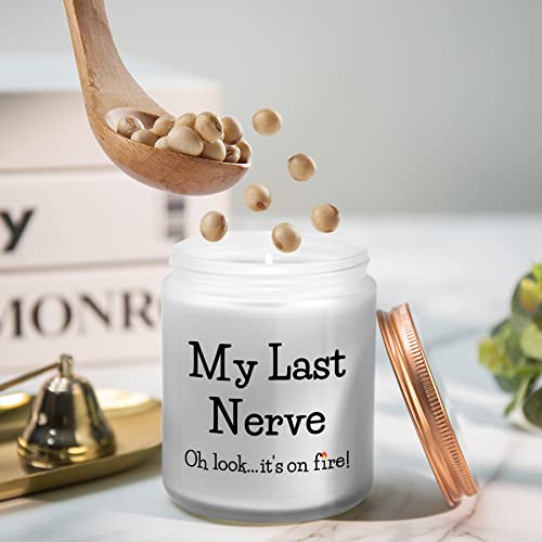 Birthday Gifts for Women - Funny Mother's Day Christmas Valentines Day Gifts for Best Friend Women Mom Her BFF Girlfriend Sister Coworker My Last Nerve Lavender Candle