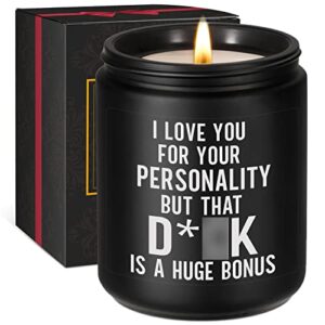 gspy scented candles – valentines day gifts for men, gifts for him, boyfriend gifts, husband gifts – i love you for your personality – funny anniversary, birthday gifts for boyfriend, husband, fiance