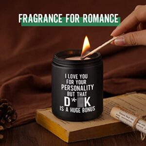 GSPY Scented Candles - Valentines Day Gifts for Men, Gifts for Him, Boyfriend Gifts, Husband Gifts - I Love You for Your Personality - Funny Anniversary, Birthday Gifts for Boyfriend, Husband, Fiance