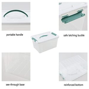 Easymanie 14 Quart Latching Container Box with Handle, 8 Pack Plastic Lidded Storage Bin