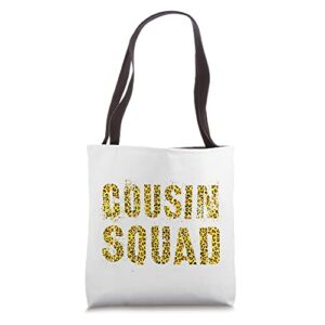 cousin squad leopard print funny mimi poppy reeducation camp tote bag