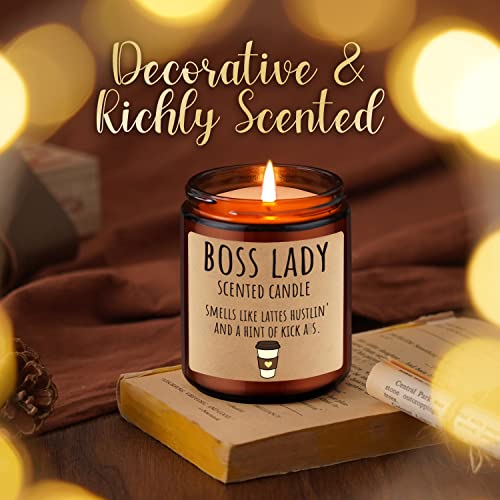 LEADO Boss Lady Candle - Boss Lady Gifts for Women - Best Boss Gifts for Women, Boss Babe, Lady Boss - Funny Boss Gifts, Mothers Day, New Job, Promotion Gifts for Women Office, Girl Boss, Boss Lady