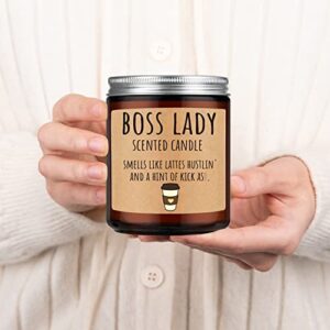 LEADO Boss Lady Candle - Boss Lady Gifts for Women - Best Boss Gifts for Women, Boss Babe, Lady Boss - Funny Boss Gifts, Mothers Day, New Job, Promotion Gifts for Women Office, Girl Boss, Boss Lady