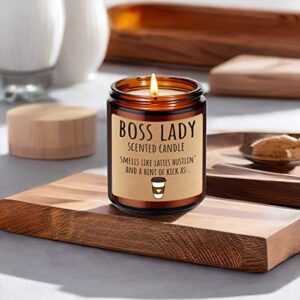 LEADO Boss Lady Candle - Boss Lady Gifts for Women - Best Boss Gifts for Women, Boss Babe, Lady Boss - Funny Boss Gifts, Mothers Day, New Job, Promotion Gifts for Women Office, Girl Boss, Boss Lady