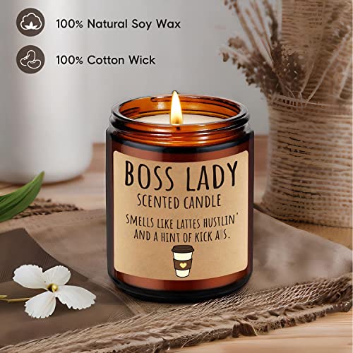 LEADO Boss Lady Candle - Boss Lady Gifts for Women - Best Boss Gifts for Women, Boss Babe, Lady Boss - Funny Boss Gifts, Mothers Day, New Job, Promotion Gifts for Women Office, Girl Boss, Boss Lady