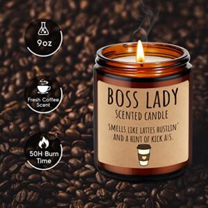 LEADO Boss Lady Candle - Boss Lady Gifts for Women - Best Boss Gifts for Women, Boss Babe, Lady Boss - Funny Boss Gifts, Mothers Day, New Job, Promotion Gifts for Women Office, Girl Boss, Boss Lady