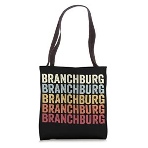 branchburg new jersey branchburg nj retro vintage text tote bag