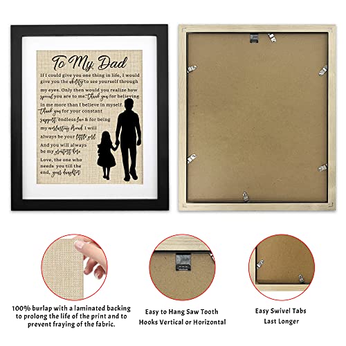 Dad Gift from Daughter, To My Dad Birthday Father's Day Burlap Print 11" X 13", Dad Christmas Gifts from Daughter Bonus Daughter, I Will Always Be Your Little Girl, Dad gift ideas, Thank You Dad