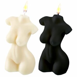 2 pcs large body shaped candles, torso soy wax body candle, vanilla scented aesthetic candle home decoration for mother’s day bedroom bathroom aesthetic decoration