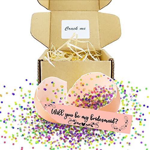 1DFAUL Will You Be My Bridesmaid Card, Bridesmaid Cards Proposal, Will You Be My Matron Of Honor Surprise Egg, Maid Of Honor Gifts from The Bride, Bridesmaid Cards Gifts for Best Friend, Sister