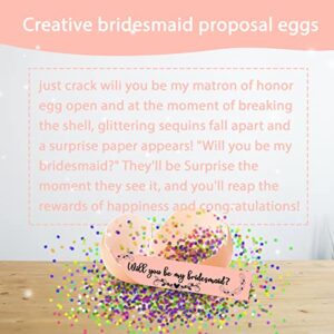 1DFAUL Will You Be My Bridesmaid Card, Bridesmaid Cards Proposal, Will You Be My Matron Of Honor Surprise Egg, Maid Of Honor Gifts from The Bride, Bridesmaid Cards Gifts for Best Friend, Sister