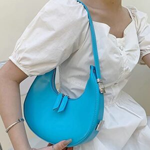 PU Leather Shoulder Bag for Women Girls Hobo Tote Handbag Top Handle Bag Purse Trendy Shiny Pinky Color Solid Lightweight