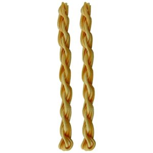 never-drip havdalah candle – dripless and smokeless beeswax havdalah candle – handmade twisted shabbat candles, mini havdalah candle for travel and jewish gifts – 4.5″ – burns 8 minutes – 2 pack