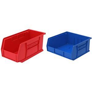 akro-mils – 30230red 30230 akrobins plastic storage bin hanging stacking containers, red, (12-pack) & 30235 akrobins plastic hanging stackable storage organizer bin, blue, 6-pack