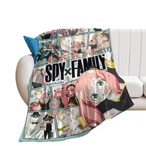 anime anya family plush splicing blanket flannel fleece warm soft throw blanket for couch sofa bed living room