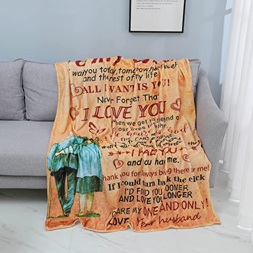 Wedding Gifts for Her to My Wife Blanket from Husband Birthday Gift Ideas Christmas Romantic Valentine's Day Gift for My Wife Blanket Soft Cozy Flannel Throw Blanket