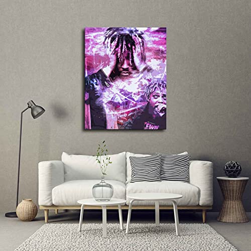 Hip-hop rapper Poster Canvas Wall Art Print Hip hop singer Fans Home Decoration Collection Gifts (8x10inch,Wooden Frame)