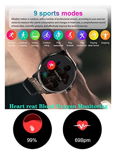 DIPIUS Smart Wearable Device Android Smartwatch 1050MAh LEMP GPS WiFi 4G 64G 1.6in 400 * 400 HD Dual Camera Mobile Men's Watch smartwatch (Color : LEMP Set 4, Size : 4G 64G)